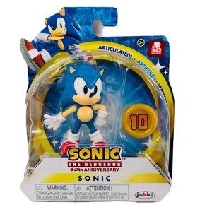 Sonic The Hedgehog Game Figures 30th Anniversary Sonic with Coin Accessory New